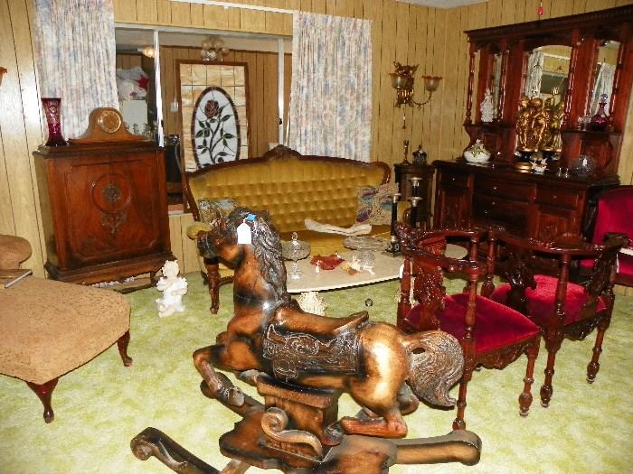 Wonderful solid wood rocking horse. Custom made, one of a kind!