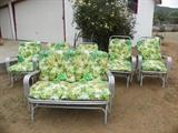 Nice 70's aluminum patio furniture in great condition. All of them glide.