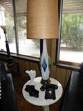 Cute marble top table with 1950's rotary black phone.