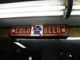 Vintage Pabst Blue Ribbon lighted sign. Measures 48" x 10.5"