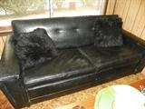 1960 black sofa bed. Is this retro or what? Also have a matching side chair.