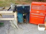 Industrial Furniture, tool boxes. All kinds of hardware and antique tools not pictured