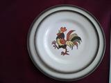 D23  Metlox Poppy Trail  Red Rooster, Set of 6, 7 ½” Dessert/Sandwich plates (Excellent Condition)