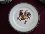  D35 Metlox Poppy Trail  Red Rooster, Set of 6, 10” Dinner Plates (Excellent Condition)