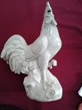 D46     Attractive Ceramic Gray Crackle Rooster, Id Number- A19B13, 18”high by 12”wide, Bought in New Jersey 