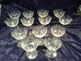 C20   American Brilliant Period Cut Crystal, Set of 11, 8 ¼ “tall Wine Glasses Approx. 50 years old (Excellent Condition)