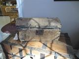 large wooden trunk, small calf skin trunk 1801.