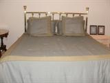 King brass bed. Tempur-pedic mattress 9'' deep with box springs.