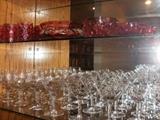 cranberry glass and vintage bar ware