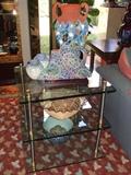 glass display table & mosaic decor
