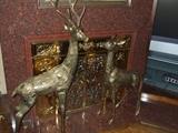 large brass buck & doe statues