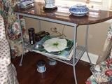 metal with marble top table
