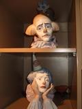 Lladro clown faces 1981