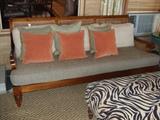 beautiful wood / cane designer couch