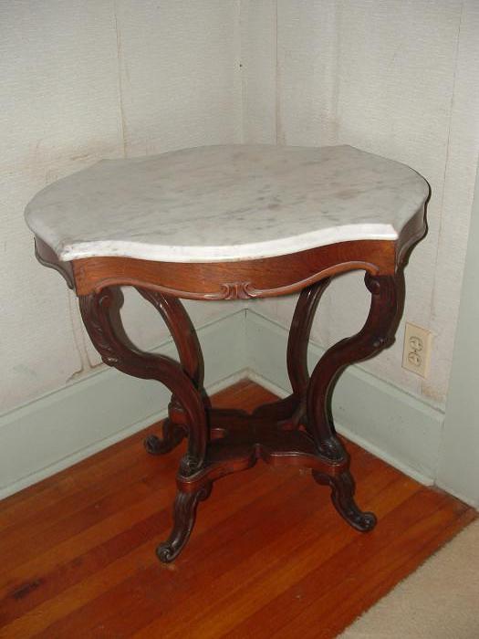 Marble top Victorian lamp table