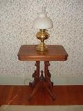 Antique walnut lamp table