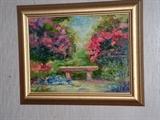 Garden oil painting