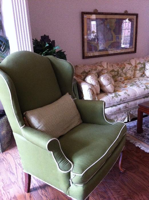                         Green occasional chair