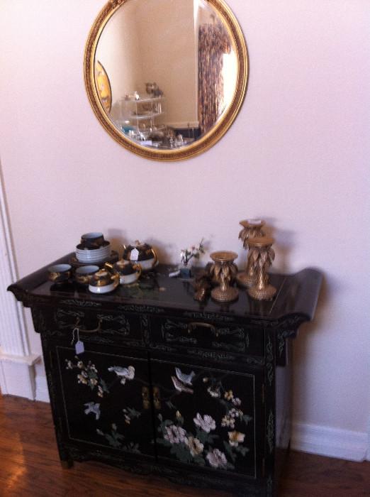                        Asian chest/round mirror