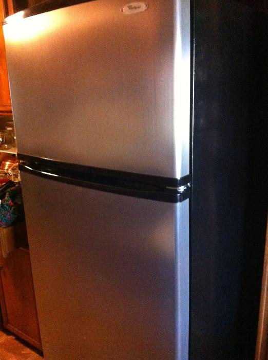                    Stainless steel & black refrigerator