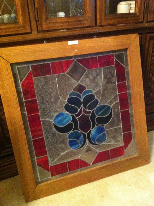                          Framed stain glass panel