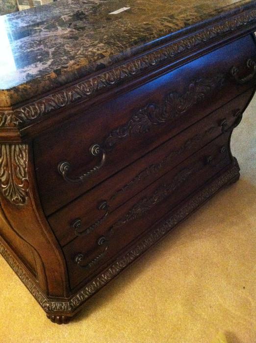                       Marble top Bombay chest