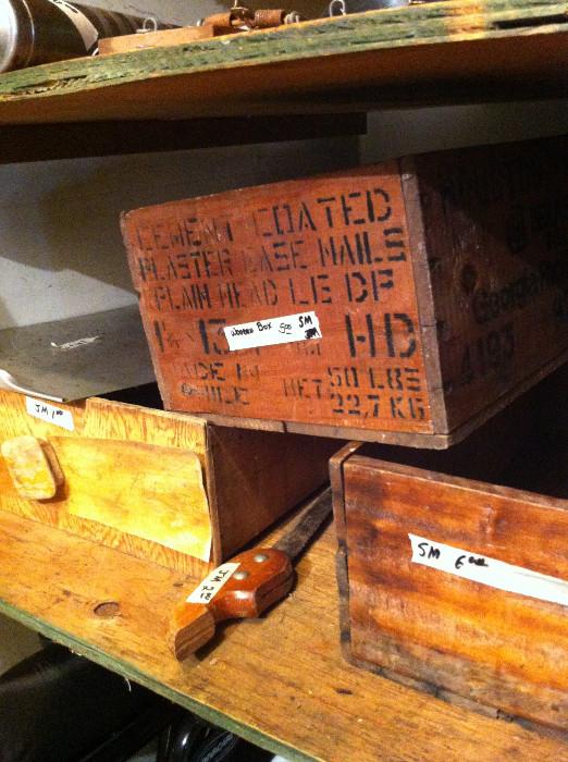                             Old wooden boxes