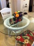                     Glass top table with 2 chairs
