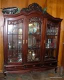 Teak Hutch lighted, very nice piece.Stands 6 feet tall