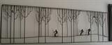 Metal Ski Scene wall hanging