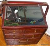 Asian Drawer with reverse painted top/tray