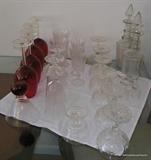 Cut glass, Navarre, red wine glasses etc