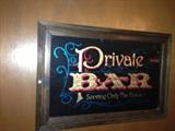 Private Bar, Serving Only the Finest, Mirror Sign