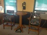 Bar Height Cocktail Table and Bar Stools.  Perfect for your Pool Room!  Wonderful to watch a Game   and Have a Beer! SOLD