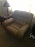 Such a Comfortable Extra Wide Light Leather Color Recliner.  Quality Piece