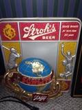 Stroh's Beer sign and Schlitz Family Lighted Brewery Sign 3-D Globe, Electric, Lighted