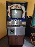 Free Standing Light Up Video Double Up Poker Machine  KEYS Included...this one will use coins and Dollar Bills SOLD