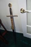 An Excalibur King Arthur replica sword, made in Spain.