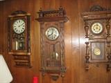 Lots of beautiful wall clocks. Anglo American and German.