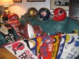 Vintage pennants, helmets and autographed balls