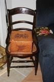 Antique chair (one of a pair) and nice oak box