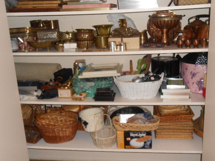lots of copper and brass items