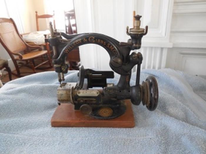 The Wilcox and Gibbs mini sewing machine made in NY in 1902.  