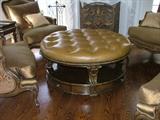 Marge Carson "Palladium" tufted ottoman