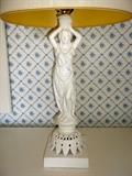 Metal (painted white) figural lamp