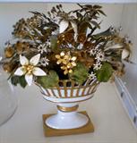 Gorham porcelain base with enamel painted flowers