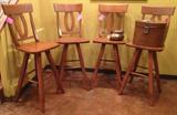 Four 30" high cherry barstools
