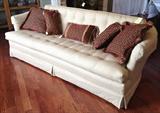 Pennsylvania House vintage sofa with recent new upholstery and stylish pillows.