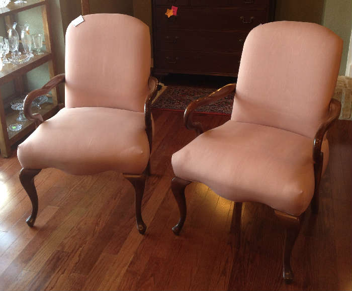 Pair of sweet pink armchairs.