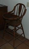 Antique oak high chair